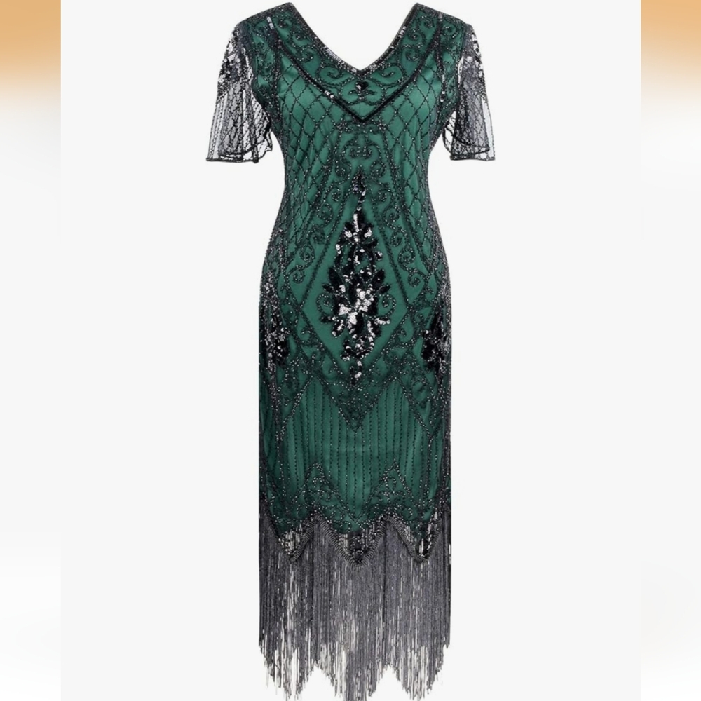 Formal Beaded Flapper Dress